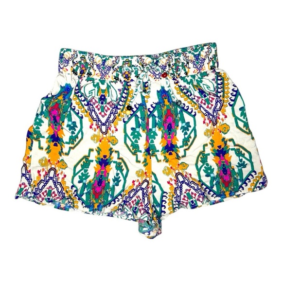 Zara Colorful Patterned Drawstring Shorts - Picture 1 of 6